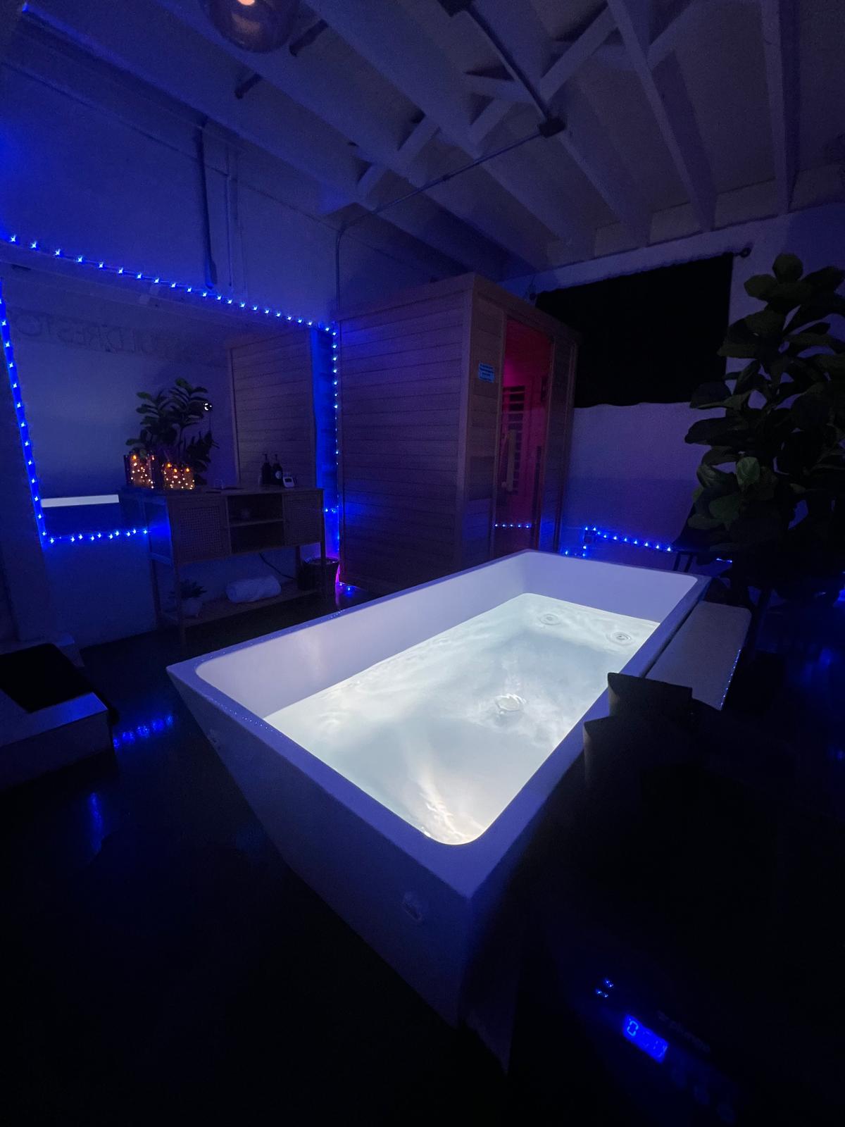Contrast therapy recovery suite with sauna and cold plunge at Posture Lab LA Santa Monica