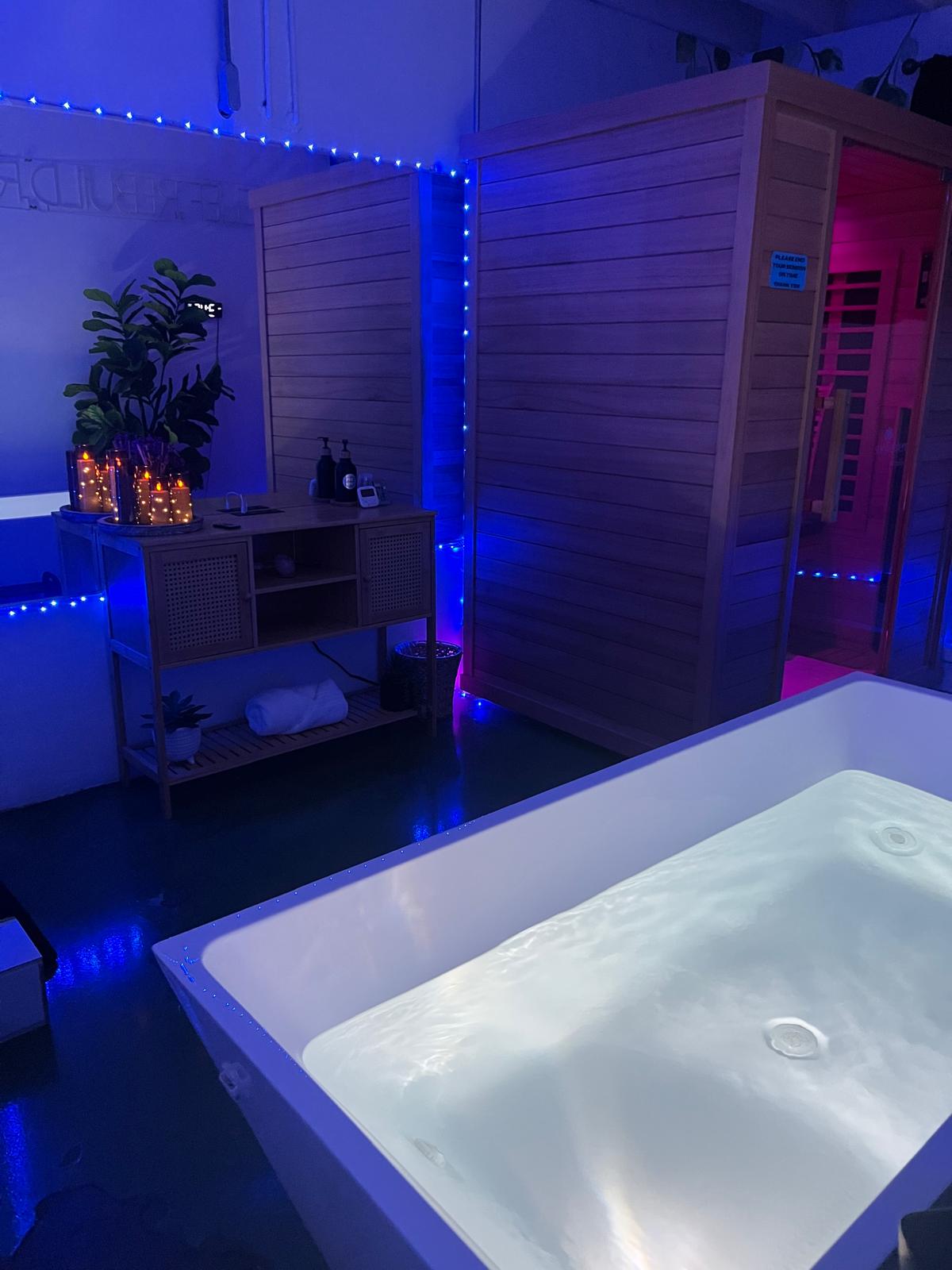 Private infrared sauna and cold plunge suite at Posture Lab LA in Santa Monica